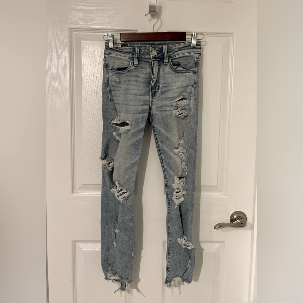 SUPER distressed American Eagle jeans